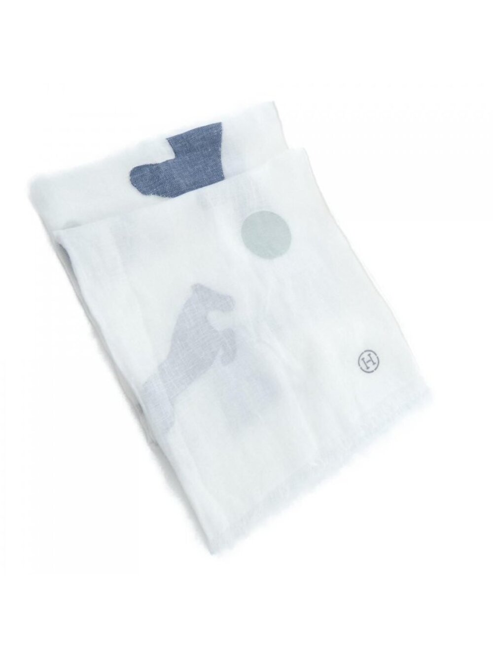 Hermes Stole Scarf White